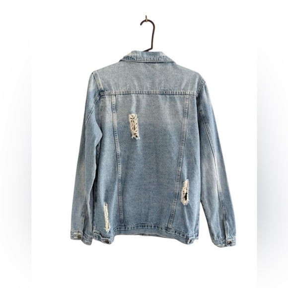 Windsor Distressed Light Wash Denim Jacket Size M - Picture 9 of 14